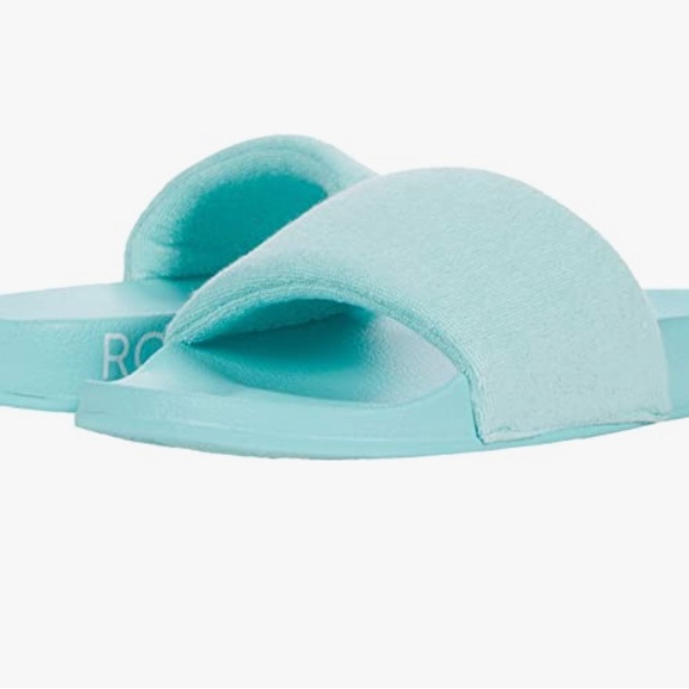 Roxy Slippy Terry Sandals in Aqua  - size 10